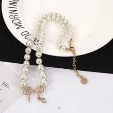 Pendants - Little  Bow Pearl Necklace - View 5