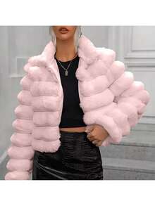 Women Outdoor Winter Coats - Pink - View 2