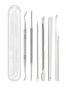 专业嵌甲及厚甲护理套装，包含不锈钢指甲钳、角质层推棒、足锉、便携旅行收纳盒 - 銀色 - 查看 12