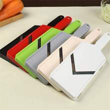 Cortador de verduras con hoja en forma de V y protección para la mano, rebanador manual para preparación de cocina - Multicolor - Ver 12