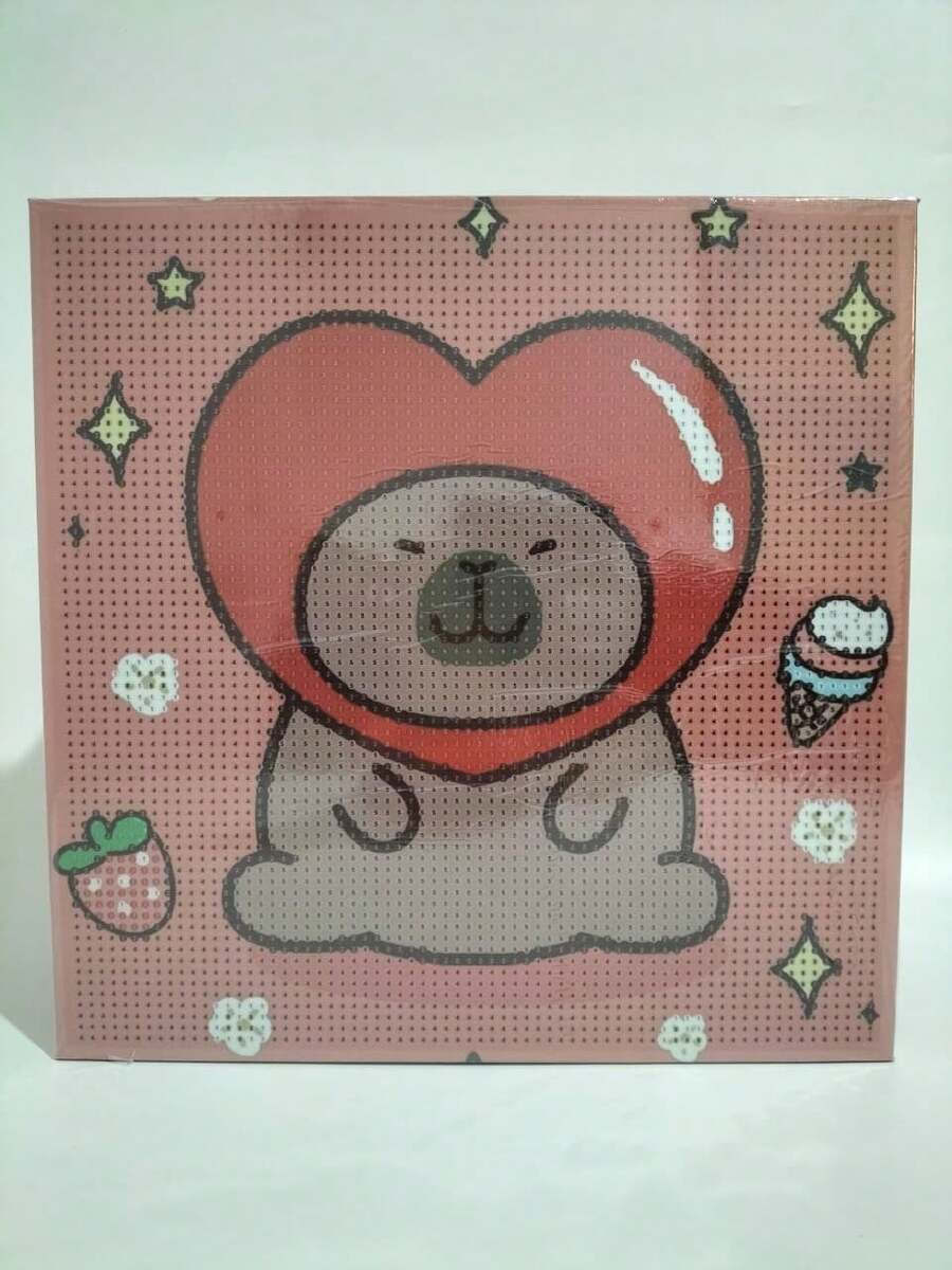 Kits De Pintura Diamantes De Capibara Diy 30x30+20x20 - rojo corazon - Ver 1