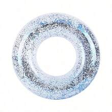 1pc Transparent Sequin Inflatable Swimming Ring, Thick PVC Crystal Swimming Ring Armpit Float, Adult - Clear - View 18