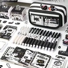 1个小猫图案9层大容量铅笔盒 - 多隔层文具、化妆品和办公用品收纳袋 - 拉链便携设计 - 适合学生、办公室、青少年和成人使用，铅笔袋 | 时尚现代外观，铅笔袋，学习用品，返校季 - 彩色 - 查看 9