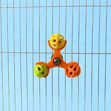 1个鹦鹉旋转铃铛玩具，360度旋转，智能减压，鸟笼配件玩具，发出清脆悦耳的声音 - 彩色 - 查看 11