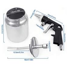 Air Sandblasting Gun Compressor Handheld 90 PSI Sand Blaster Shot Media Blasting - Black Silver - View 8