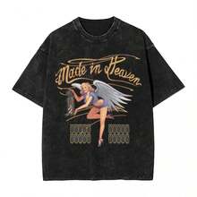 Resident Evils 2 REmake Made In Heaven Chris Version Washed T Shirts Streetwear T-Shirts Resident Evils Tees Men Street Summer - Black - View 1