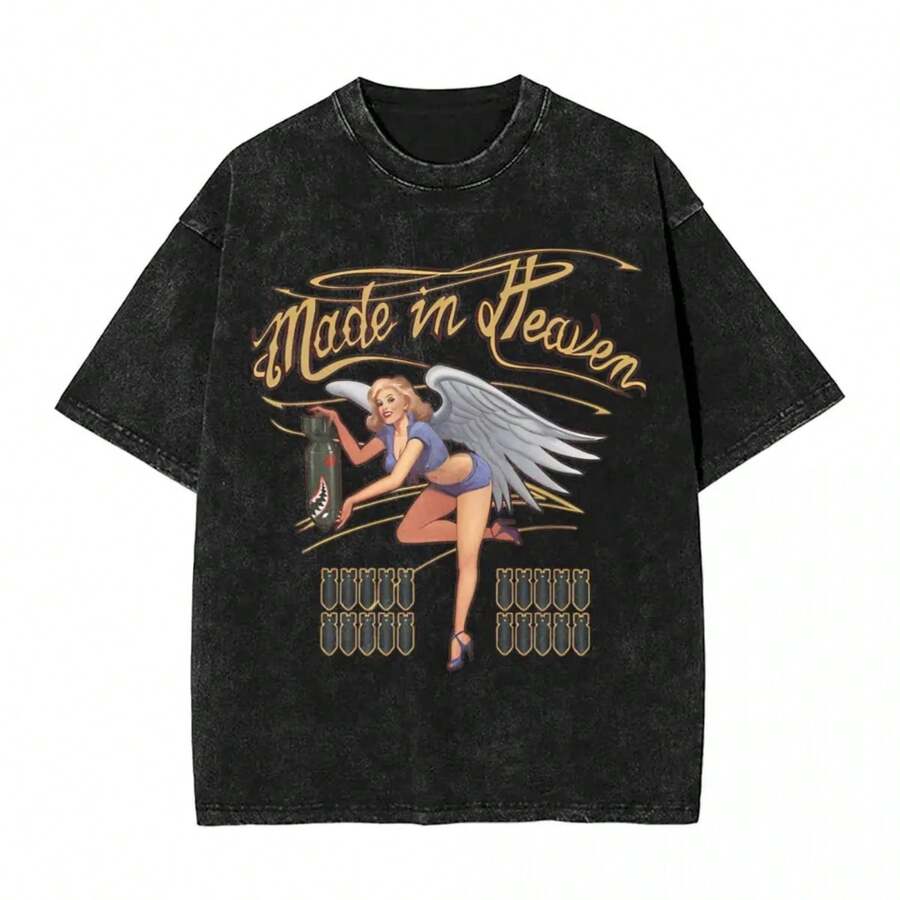 Resident Evils 2 REmake Made In Heaven Chris Version Washed T Shirts Streetwear T-Shirts Resident Evils Tees Men Street Summer - Black - View 1