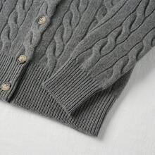 Polo Ralph Lauren Classic Embroidered Wool Cardigan  ,Women's Knitwear - 灰色 - 查看 3