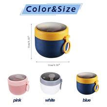 可重复使用的燕麦酸奶杯，轻便保温燕麦杯，持久保冷加热，便携式早餐小工具，微波炉适用 - 彩色 - 查看 8