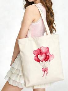 Disponible en talla S/M/L, bolso de lona grande con capacidad, bolso de compras, bolso de hombro con tema de corazón rosa, bolso de regalo con patrones de acuarela de corazón, lazo, cereza, fresa, arcoíris, estrella, adecuado para cumpleaños, vacaciones, Día de San Valentín, Día de la Madre, aniversario, regreso a la escuela, fiesta de graduación, fiesta temática de niñas, piscina, playa, fiesta de spa, despedida de soltera, boda, bolsa de caramelos y aperitivos de cumpleaños, decoración de fiesta - Beis - Ver 16