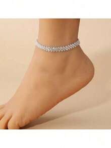 A Stylish Design Ankle Chain, Lightweight And Versatile High-Quality Ankle Chain, Suitable For Beach Vacations, Parties, Commuting And Gatherings - The Ideal Gift - 銀色 - 查看 5