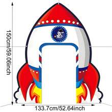 Dekorasi Ulang Tahun Bertema Galaksi dan Luar Angkasa: Spanduk Pintu, Pesawat Roket Astronot, Latar Belakang Planet, Perlengkapan Pesta untuk Perayaan. - MultiWarna - View 9