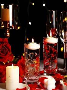 Floating Candle Vase Filler 1.4m Pearl Garland Wedding Table Decoration, Faux Pearl Beaded Plastic Chain Party Decorations, Home Decor Prop For Vases Filler Wedding Centerpiece Christmas Party Decor - Multicolor - View 5