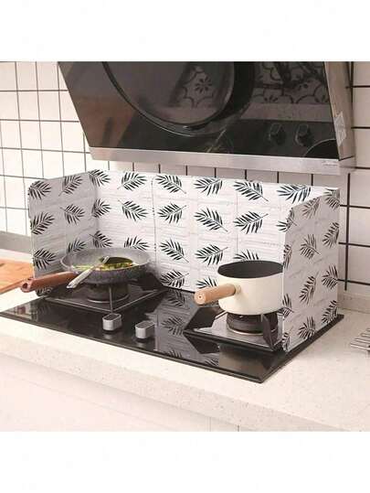 1 pieza Protector plegable contra salpicaduras de aceite para mujeres - Diseño lindo de cactus y hojas resistente a altas temperaturas, escudo de cocina flexible y fácil de limpiar, protección contra salpicaduras para freír y saltear, accesorios esenciales de cocina para amas de casa y entusiastas de la cocina, ideal para la organización de la cocina del hogar