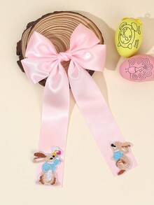 1 Stück Osterhasen Haarbögen für Mädchen, große Haarclips mit Hasenbestickung, süße Seidenhaarklemmen im Stil für Festivals, Partys, Urlaubsoutfits, Teenager Haaraccessoires - Verschiedenfarbig - Übersicht 4