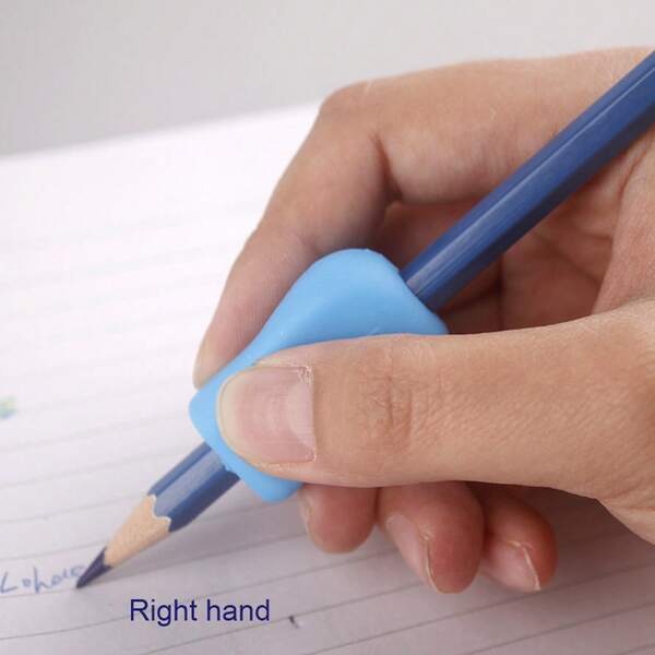 Agarre de lápiz de silicona, postura de escritura ajustable, posicionamiento de 3 dedos, soporte de lápiz antideslizante, corrector de postura de escritura