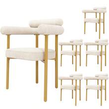 Matstolar - Beige + Guld + Metall - Visa 7