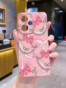 1个蝴蝶结UV印刷防摔手机壳，适用于三星/Galaxy/Infinix/Redmi/OPPO/VIVO/Realme安卓机型 - 粉色 - 查看 7