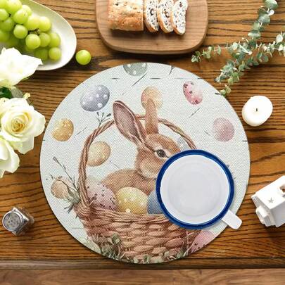 2 قطعة/4 قطع/6 قطع من بطانات الطاولة لعيد الفصح، بنمط أرنب وبيض من الديتوميت، هدية عيد، ديكور عيد، مناسبة لطاولة الطعام، بار القهوة، ديكور لجميع المواسم، بطانة طاولة قابلة للغسل، ديكور الغرفة، فرشات تجفيف، بطانات طاولة المطبخ والطعام، ديكور حفلات داخلية وخارجية، ديكور المنزل، هدية مثالية