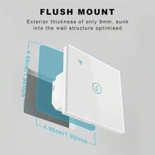 1PC/2PCS Zigbee Smart Wall Power Switch 40A 8000W Water Heater Touch Switch, Tempered Glass Panel, App Remote Control, Voice Control, Timer Countdown, Group Sharing, Backlight Indicator For Bathroom Kitchen Smart Home, ZigBee Gateway Required - Multicolor - View 5