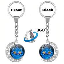 K-POP  Stainless Steel Keychain - Cute Cartoon Moon Design, Durable Iron Alloy Material, Suitable For Holidays And Reward Gifts - Multicolor - View 17