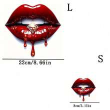 1pc/2pcs/3pcs Long-Lasting Red Lip Patch Heat Transfer Stickers, For DIY T-Shirts, Sweatshirts, Jeans, Hoodies, Backpacks, Jackets, Handbags, Pillows - L - View 4