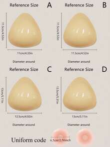 1 Pair Of Double Sided Self-Adhesive Bra Pads, Chest Pads Adhesive Pads, Reusable Padding Pads, Bra Bikini Thickened Chest Pads Waterproof Swimming - 1 cặp (cỡ B) + 10 miếng dán ngực - Xem 4