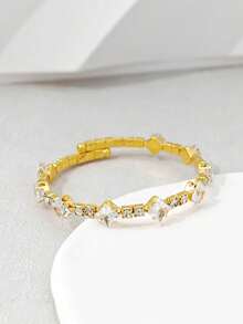 1件女士优雅简约方形钻石手镯，适合日常佩戴 - 彩色 - 查看 4