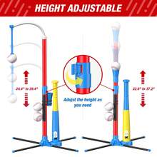 QDRAGON 4 In 1 Tball Set For Toddlers 3-5 With Toss And Catch Ball Set/ 2 Bats, Hanging Tee Ball Stand With Auto Pitching Machine, Indoor Outdoor Sport Toys Christmas Birthday Gifts For Boys Girls - Yellow - View 6