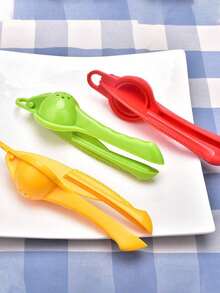 1 pieza Exprimidor manual portátil de aluminio con mango antideslizante, ahorra espacio, prensa manual para el hogar, picnic, regalo del Día de San Valentín - Multicolor - Ver 7