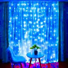 1 pieza Luces de cortina de cadena LED alimentadas por USB, 8 modos de iluminación, control remoto, adecuadas para boda, cumpleaños, fiesta, Pascua, Ramadán, Día de San Valentín, decoración y iluminación para fiesta individual - Luces de cortina alimentadas por USB - Ver 31