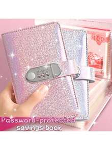 1pc New Shiny Cash Savings Passbook A6 Wallet, Can Hold Bills, Popular Budgeting Notebook - Multicolor - View 2