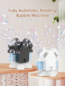 Rotating Dual-Head Bubble Machine Toy - One-Button Dual-Head Bubble Production. With Lighting And Electric. Outdoor Game, Party Activity Bubble Maker. Suitable Gift For Boys And Girls (Batteries And Bubble Solution Not Included) - Multicolor - View 5