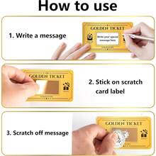 40/80金券定制刮刮卡 2种款式 DIY优惠券卡 惊喜礼品券 生日 音乐会 婚礼 电影 小企业代金券 抽奖券 - 彩色 - 查看 4