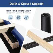 Allewie Full/Queen/King Size Bed Frame With Adjustable Velvet Upholstered Headboard, Rivet-Style Nailhead Trim Detail Platform Bed Frame, Wooden Slat Support, No Box Spring Needed, Easy Assembly, Blue - 藍色 - 查看 7