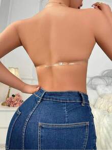 2/1 Set Invisible Triangle Adhesive Bra - Silicone Lift-Up Cup With Strap, Suitable For Backless Dresses, Breathable Self-Adhesive Lift Pad, Reusable, Skin-Friendly - Multicolor - View 4