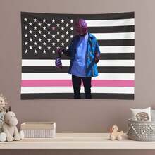 Tyler Music Album Cover The Creator Hip Hop Tapestry,Funny Polyester Tapestry Wall Hanging Art Poster Artistic Party Backdrop For College Dorm, Bedroom, Living Room, And Celebration Decorations - Black 1pc - View 7