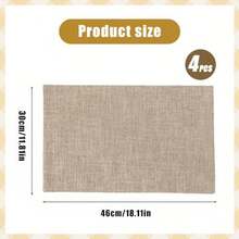 MUNSKT Cotton Place Mats 4 Pcs Place Mats For Table Natural Linen Washable Table Mat Heat Resistant Placemats For Kitchen Restaurant - Flax - View 2