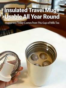 Large Capacity Insulated Tea Infuser Water Bottle, Thick Thermal Tumbler Cup For Home, School, Office, Minimalist Gift - Multicolor - View 5