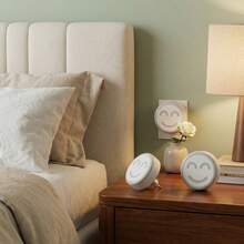 Đèn ngủ LED trắng ấm 0.5W với cảm biến thông minh, màu vàng ấm 2700K, thích hợp cho hành lang, phòng ngủ, phòng trẻ em, nhà bếp, cầu thang, thiết kế hình mặt cười (Lưu ý: Đèn ngủ này chỉ bật khi ánh sáng xung quanh đủ tối) - Phích cắm loại C của EU (220-240V) - Xem 3