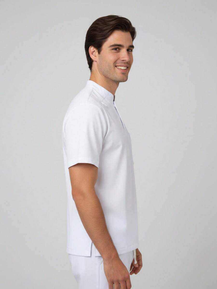 Uniforme Quirúrgico OSLER  Verano    Regular    Botón delantero  Bolsillo - Blanco - Ver 1