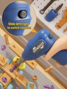 Juego de herramientas de construccion DIY para niños 126 piezas - Azul - Ver 3