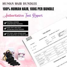 MENALUE Body Wave Bundles Human Hair 16A Brazilian Virgin Hair Bundles 18 20 22 Inch Thick Weave Natural Black Free Human Hair Extensions - Natural Black - 查看 7