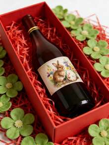 9 piezas Etiquetas adhesivas para botellas de vino de Pascua feliz con diseños impermeables de conejo, huevo y pollito para decoraciones de fiesta, decoración de mesa de temporada y regalos - multicolor - Ver 7