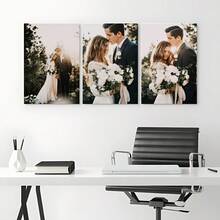 3pcs Personalized Photo Canvas Wall Art Set With Pine Wood Frame - Custom Family Photo Prints, Framed Canvas For Living Room, Bedroom, Home Office - Ideal Gift For Birthday, Anniversary, Christmas - Customizable Size & Easy Hanging - Pine Wood Frame & Fade-Resistant Ink - Family Portrait, Wedding, Memorabilia Gift Set, Picture Wall Decor, Canvas Wall Art, Room Decor, Wall Decoration - Multicolor - View 6