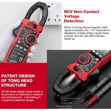 HT208 数字钳形表万用表高精度真电容NCV欧姆赫兹测试仪 - 紅色 - 查看 3