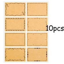 80pcs/10sheets Kraft Paper Stickers, Minimalist Frame Storage Label Stickers, Blank Writeable Adhesive Stickers - One Size - View 8