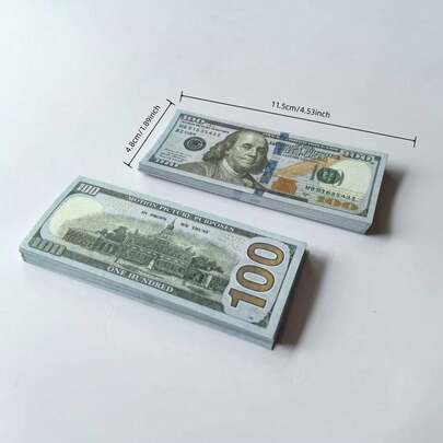 300pcs Small Size Prop US Dollar Banknotes, Atmosphere Enhancing Props, Replica Prop Currency, Size 11.5cm X 4.8cm, Durable Paper Material, Suitable For Home Decor, Parties, Birthdays, Christmas, Easter, New Year And Other Holiday Props