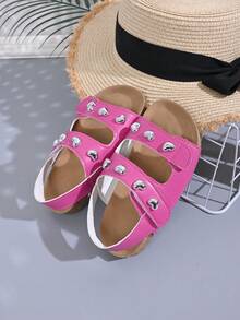 儿童凉鞋、夏季女童凉鞋、男童罗马凉鞋、儿童沙滩鞋、婴儿鞋 - 玫紅色 - 查看 1