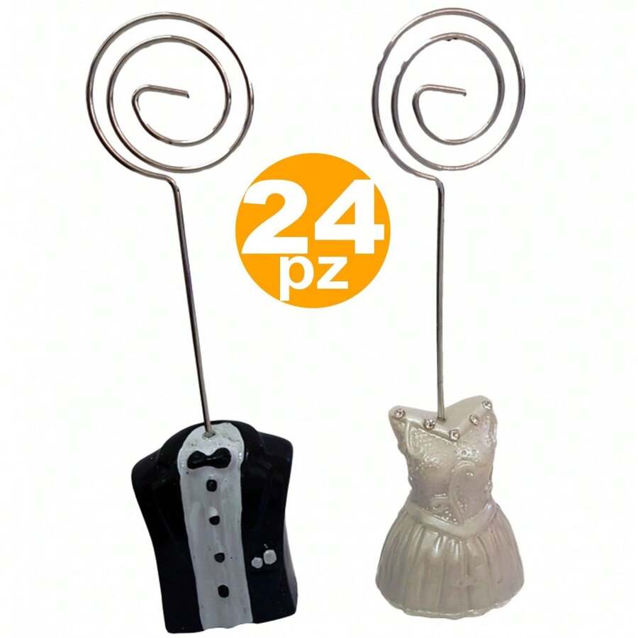 OISE ART STORE 24 Segnaposto Clip Segnatavola Bomboniera Sposi Abiti Matrimonio Promessa Nozze - - Multicolore - Visualizzare 1